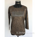 Pullover Leopard Jacquard a maglia da donna